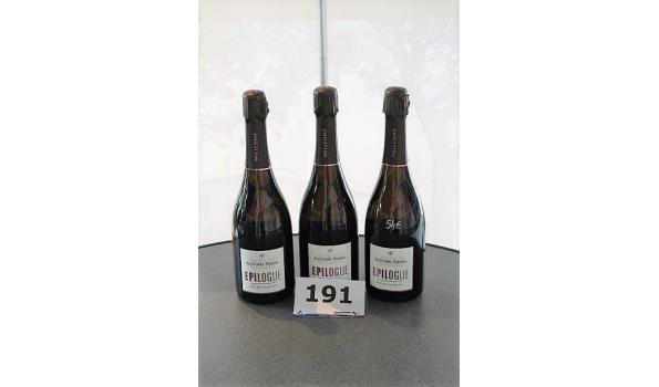 3 flessen à 75cl champagne Epilogue Rosé Méllisémé, 2012